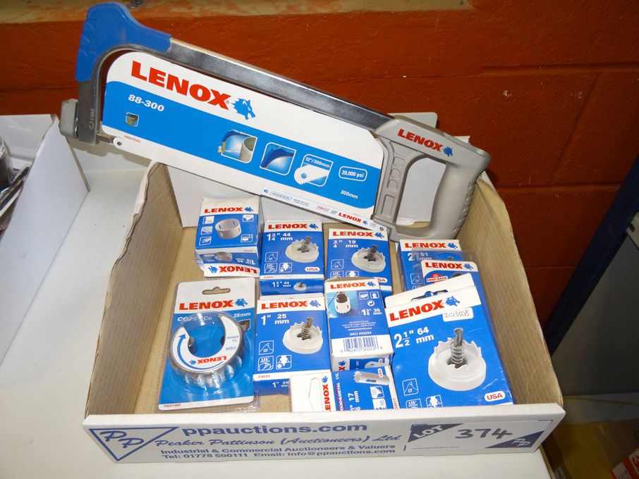 Qty various Lenox metal hole cutters, Lenox pipe c...