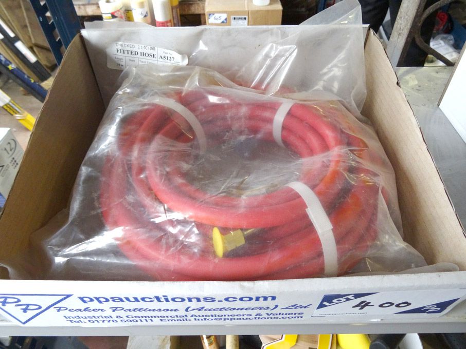 Acetylene 10m x 8mm bore fitted hose - (packaged &...