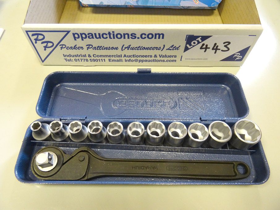 Gedore 13 piece Friction ratchet set to 22mm - (pa...