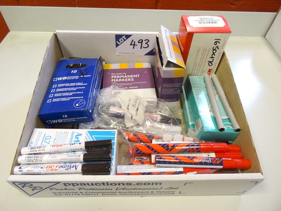 Qty various permanent marker pens - (packaged & un...