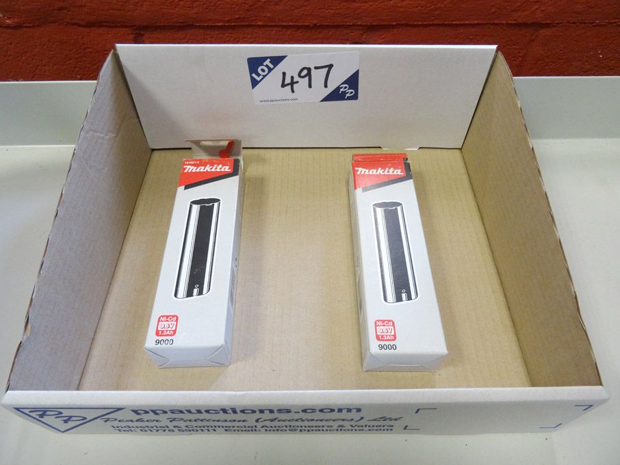2x Makita 9000 series 9.6v batteries, 1.3Ah - (pa...