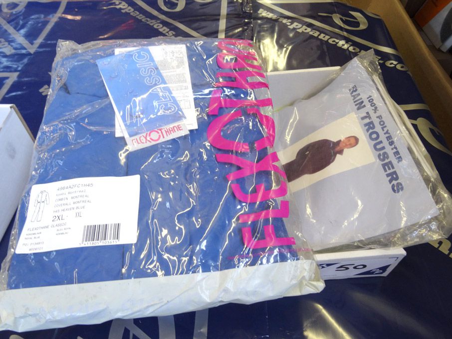 Flexothane XXL cover overalls & 2x XXXL Hi-viz gre...