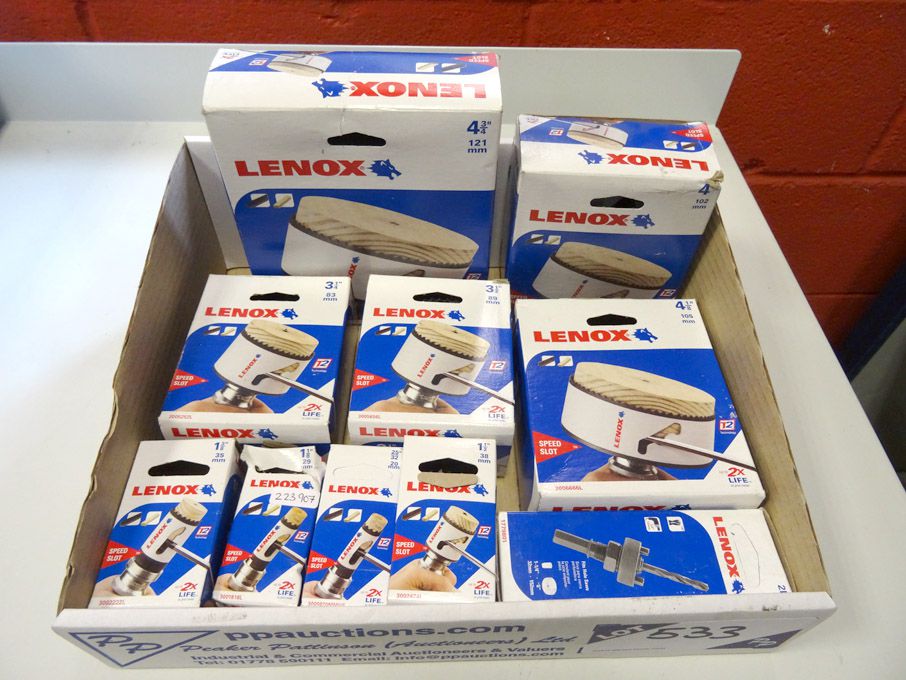 Qty Lenox wood hole saws to 121mm - (packaged & u...