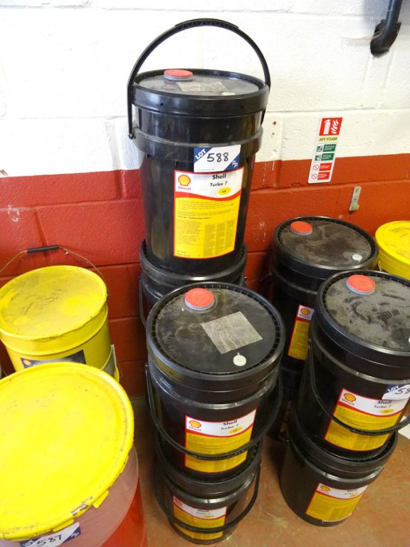 5x 20ltr drums Shell Turbo T68 industrial steam &...