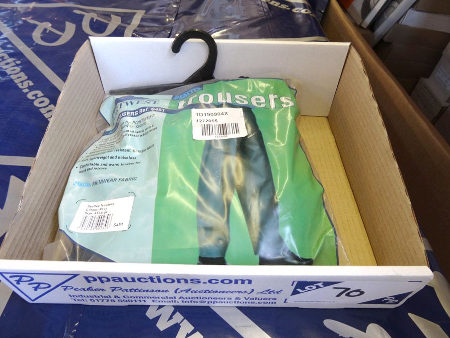 2x Portwest Sealex XXL navy waterproof trousers -...
