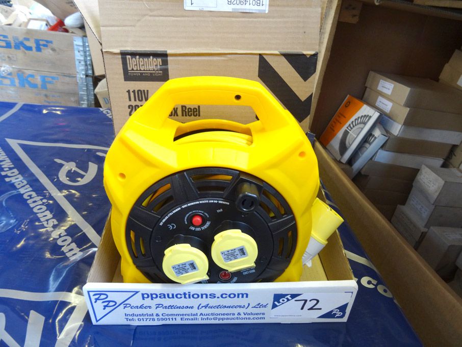 Defender 20m box reel, 110v, 16A - (packaged & un...
