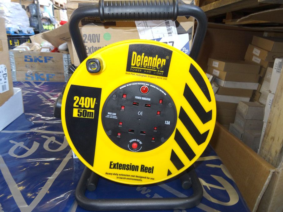 Defender 50m extension reel, 240v, 13A - (packaged...