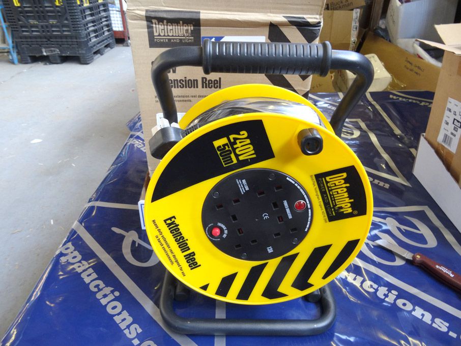 Defender 50m extension reel, 240v, 13A - (packaged...