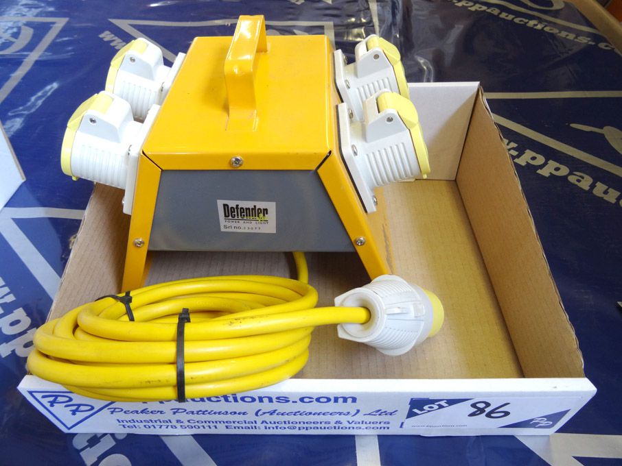 Defender 110v 4-way splitter box, 16A - (packaged...