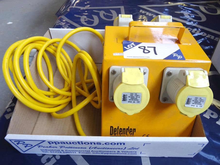 Defender 110v 4-way splitter box, 16A - (packaged...