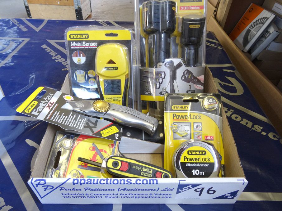 Qty Stanley tools inc: tape measure, hexagon set,...