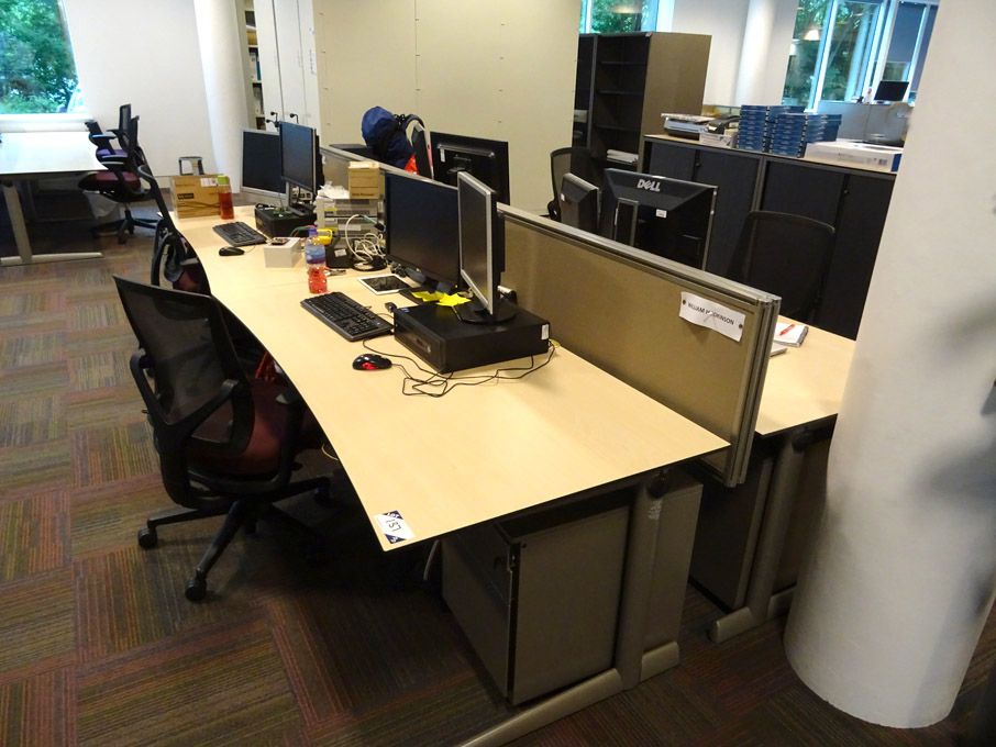 Ahrend maple 4 seater workstations, 1800x900mm wit...