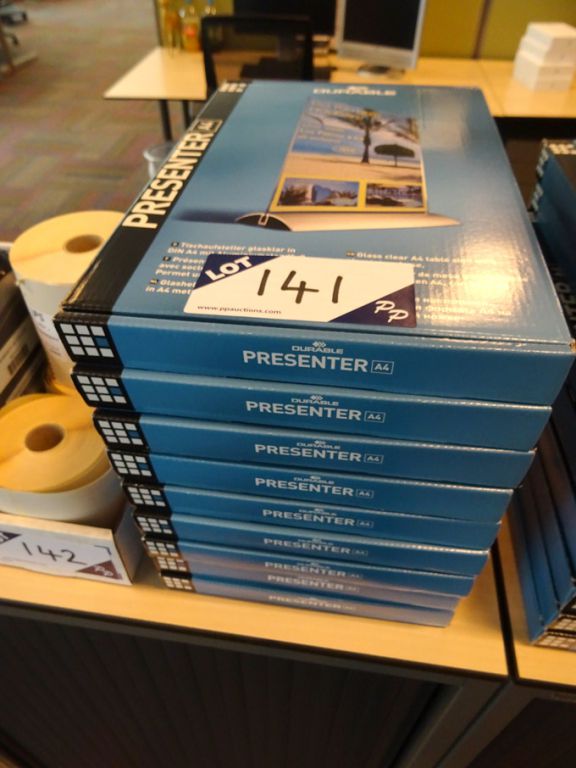 9x Durable A4 presenter stands (unused)