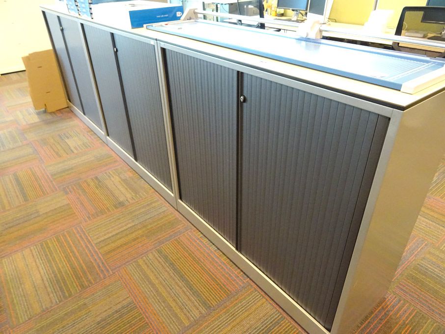 3x Ahrend grey metal twin sliding door storage cup...