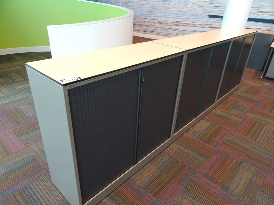 3x Ahrend grey metal twin sliding door storage cup...