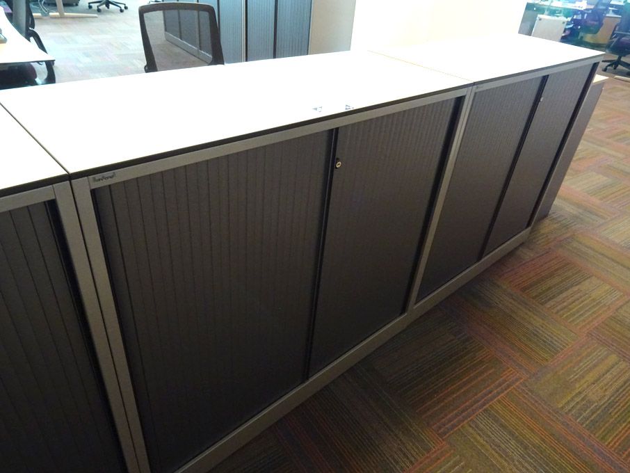 2x Ahrend grey metal twin sliding door storage cup...