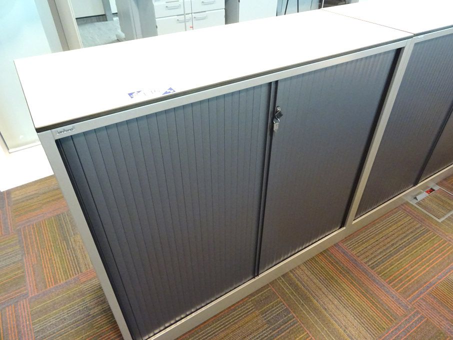Ahrend grey metal twin sliding door storage cupboa...