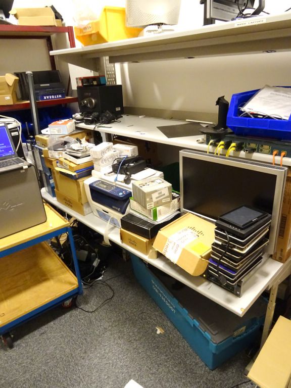 2000mm wide electronics workbench, adjustable shel...