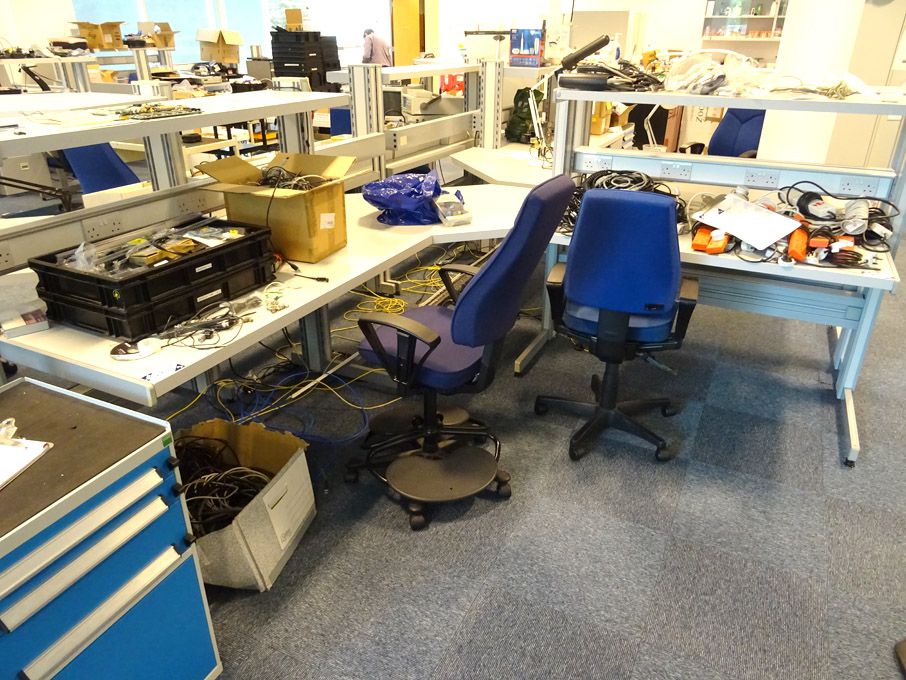 Kaymar corner electronics workbench, built in sock...