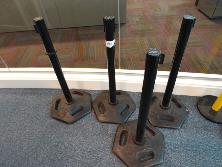 4x similar Tensabarrier floor type barriers