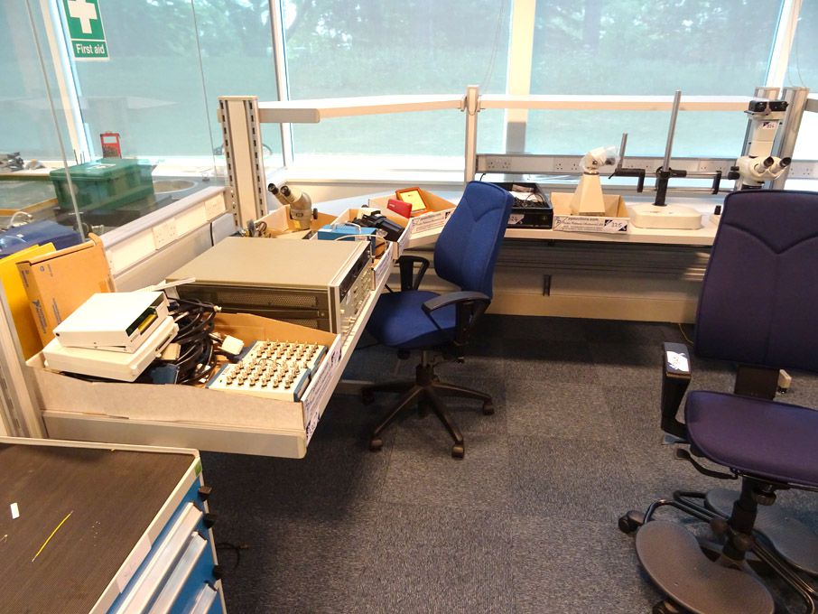 Kaymar corner electronics workbench, built in sock...