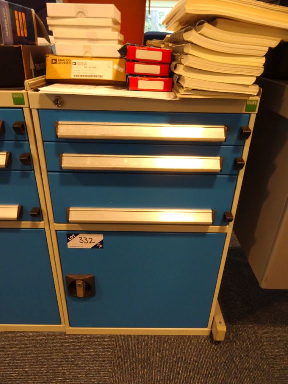 Bott grey / blue metal 3 drawer / single cupboard...