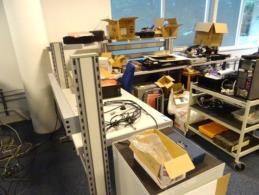 Kaymar corner electronics workbench, built in sock...