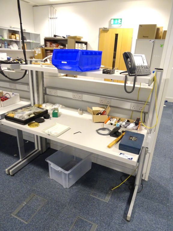 2x Kaymar 1450x800mm electronics workbench (1 with...