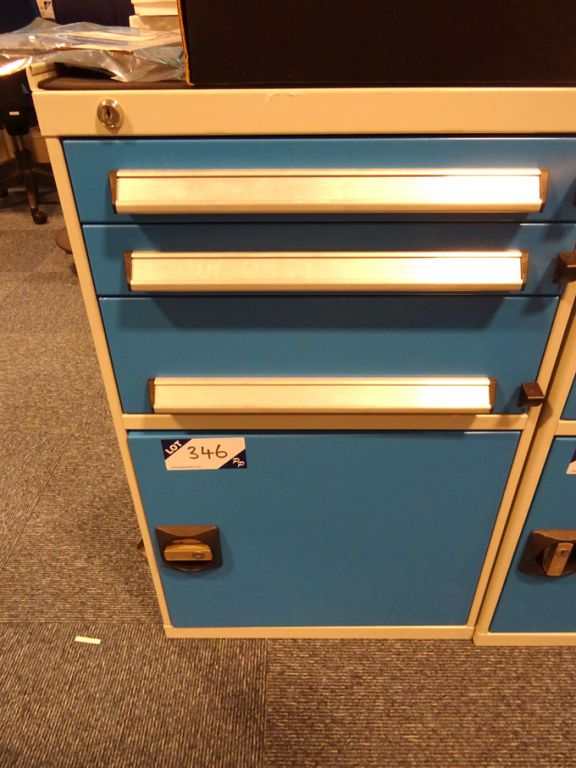 Bott grey / blue metal 3 drawer / single cupboard...
