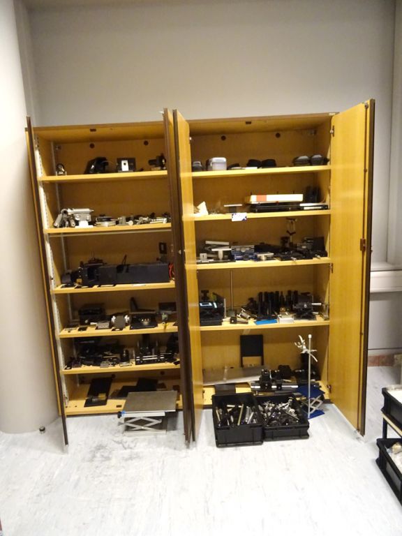 Large Qty various optical equipment in storage cup...