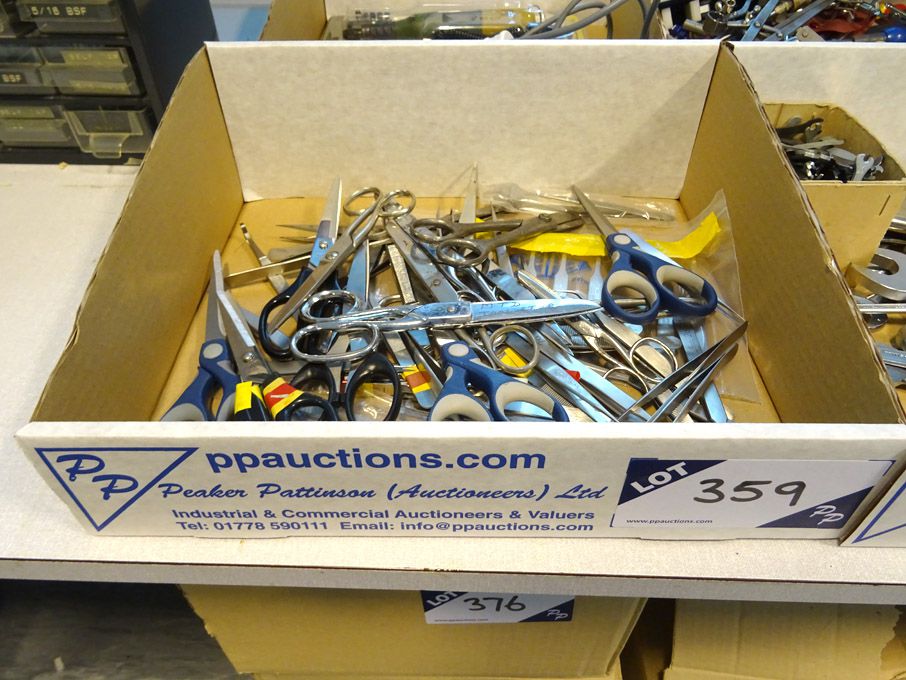 Qty various tweezers, scissors as lotted