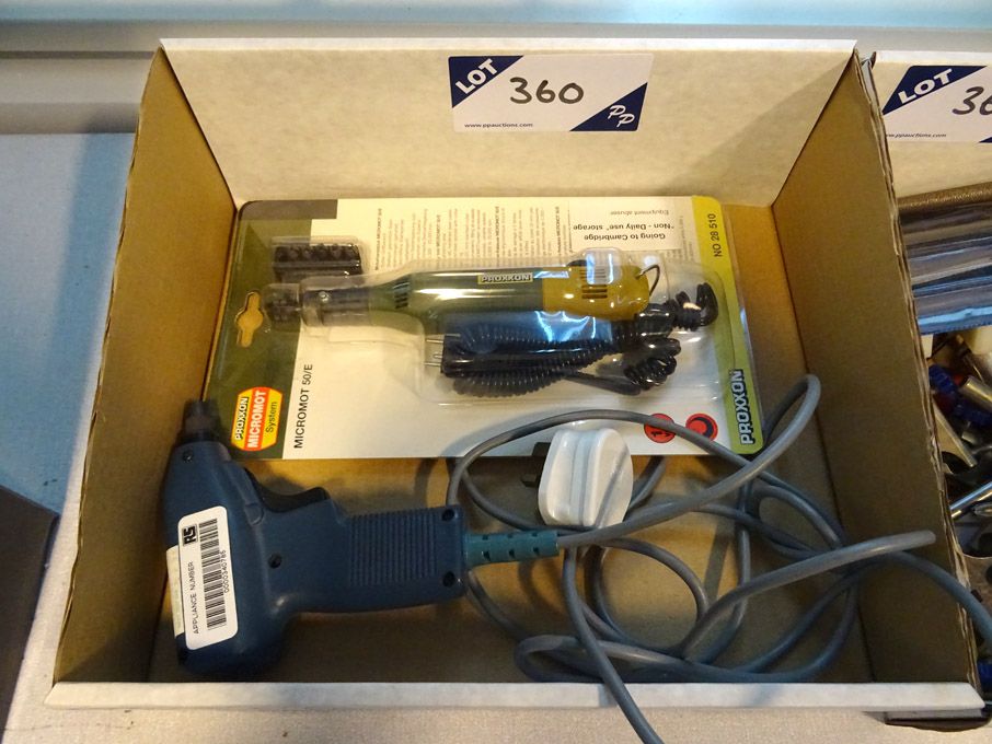 Proxxon 50/E micromot (unused), RS 608-424 wire wr...