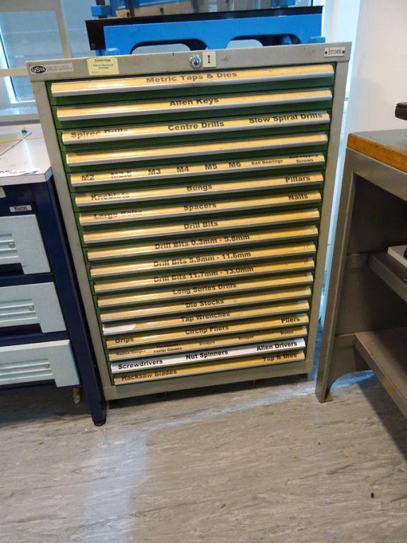 Lista 18 drawer storage cabinet with contents inc:...