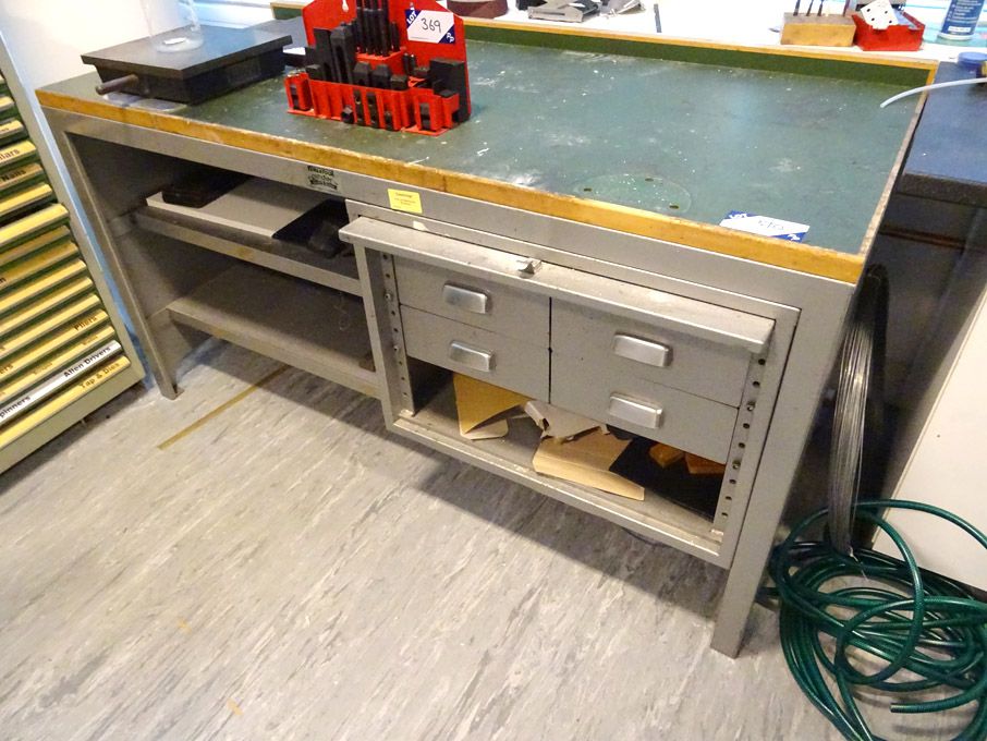 VersaTool Pinder 1650x700mm metal workbench with b...