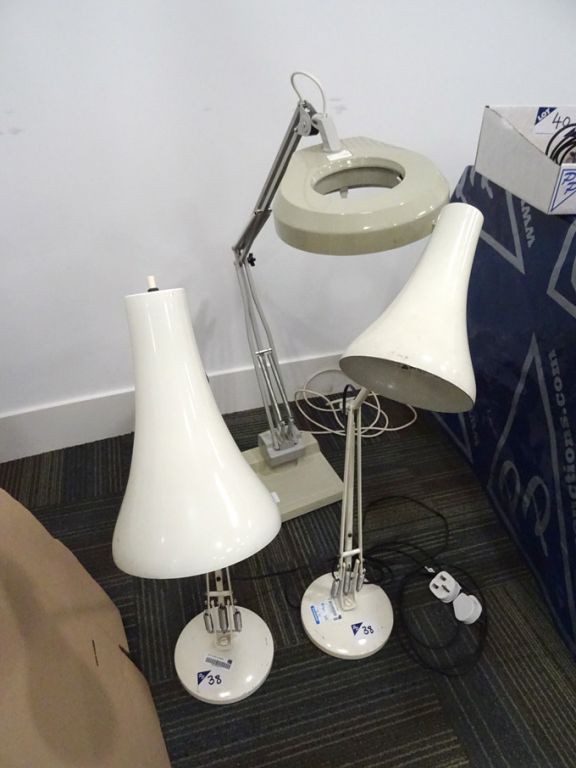 3x table top lights / magnifiers, 240v