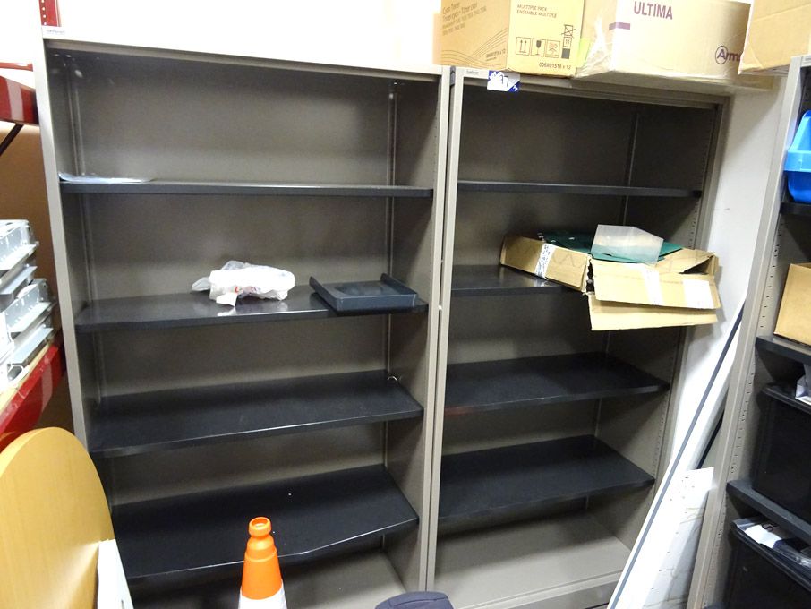 2x Ahrend grey metal storage shelves, 1000x450x195...
