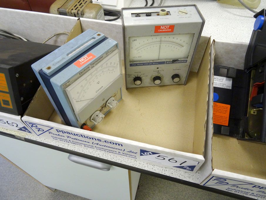 Pye Unicam 293 pH meter, Comark 1601 electronic th...