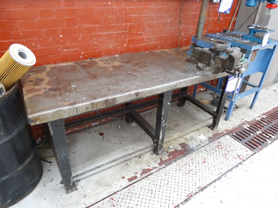 2000x760mm metal workbench with 120mm bench vice