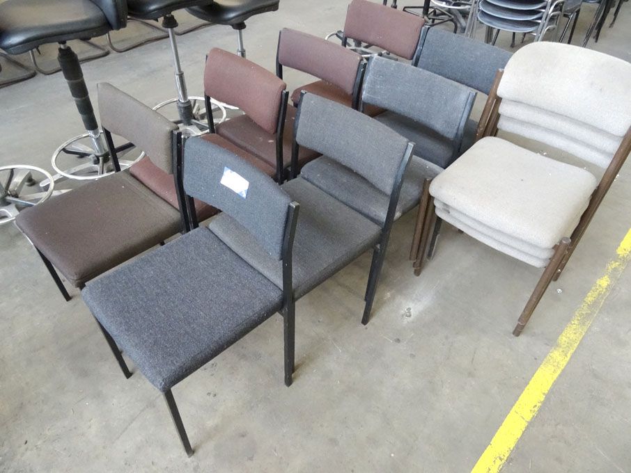 Qty various black / brown fabric office chairs