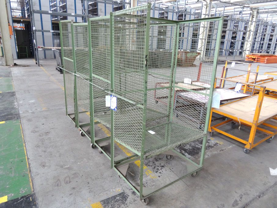 4x metal wired storage trolleys, 600x1000x1880mm