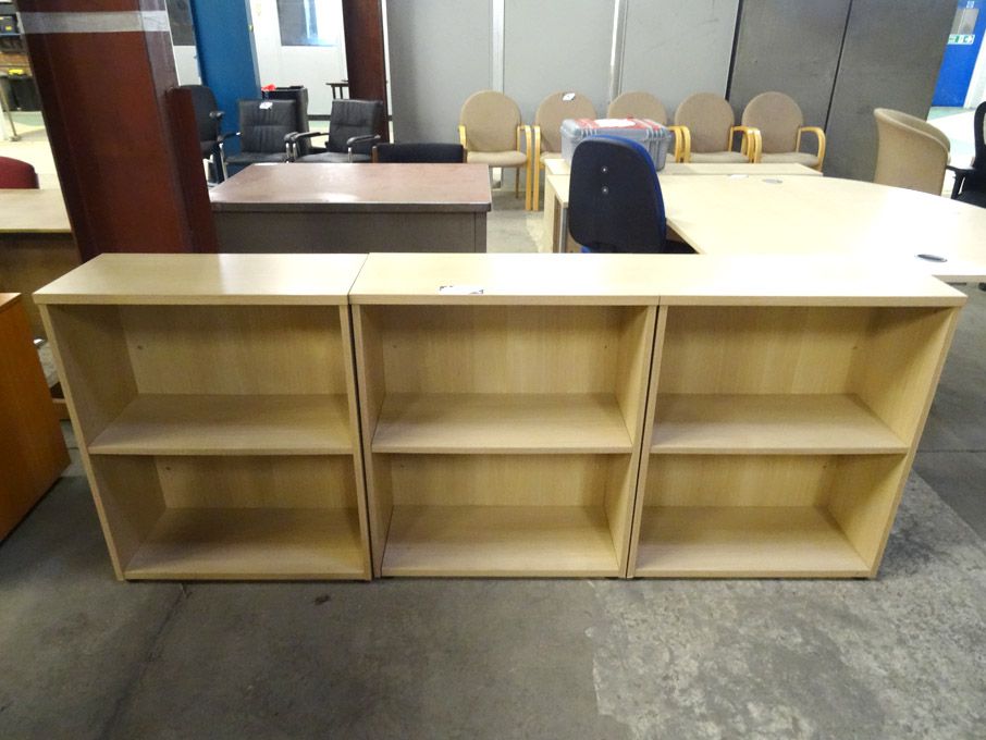 3x 700x850x320mm light oak 2 shelved bookcases