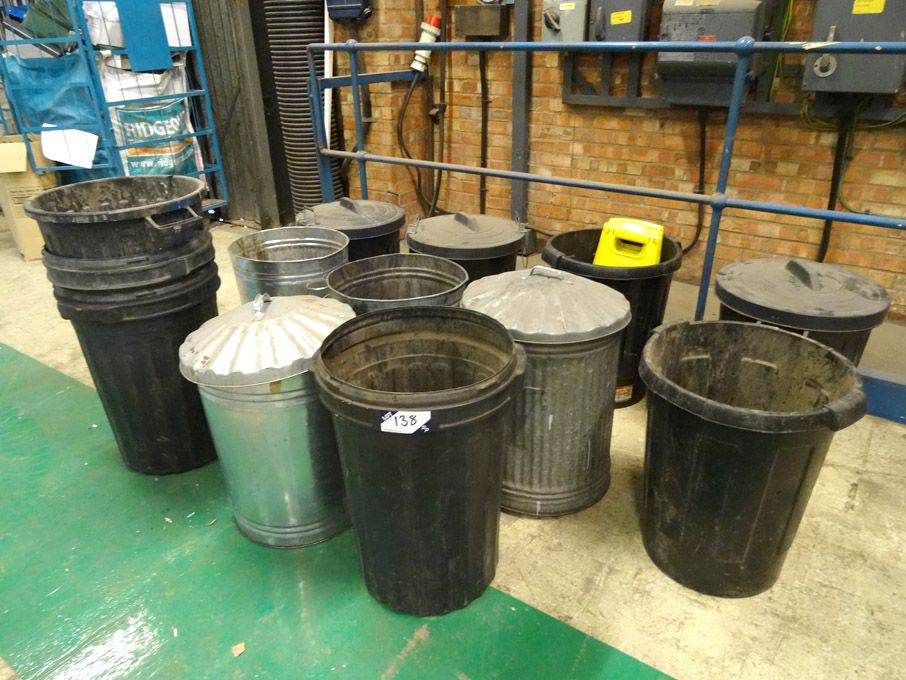 Qty various plastic / aluminium rubbish bins