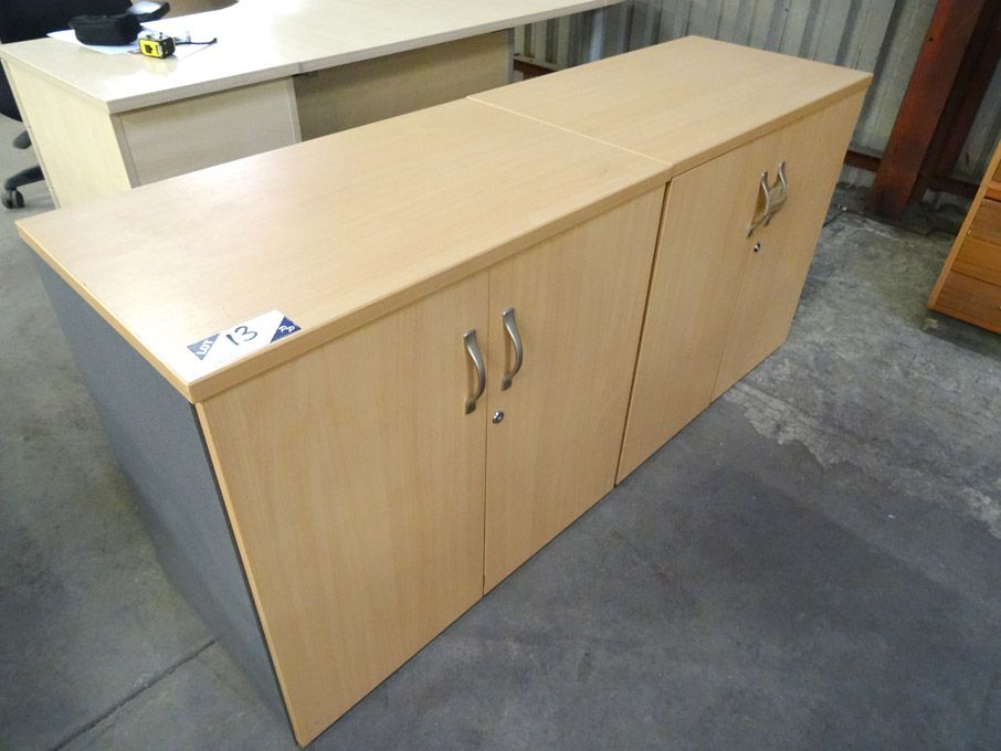 2x 800x750x470mm 2 door maple effect office cupboa...