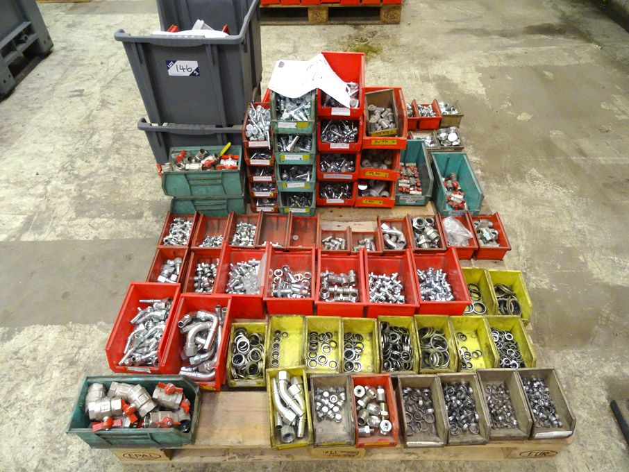 Qty various hose adaptors inc: blanking caps, ball...