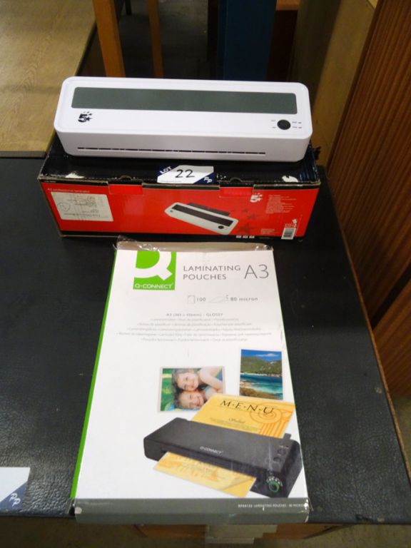 Spicers OL20 A3 professional laminator, 240v with...