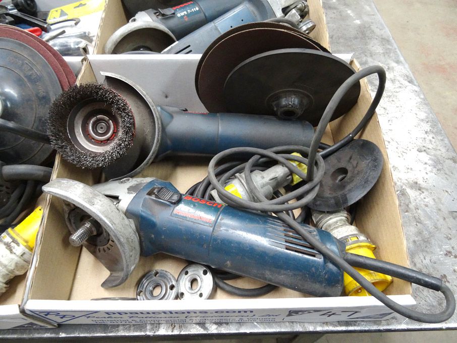2x Bosch GWS 8-115 6" angle grinders, 110v