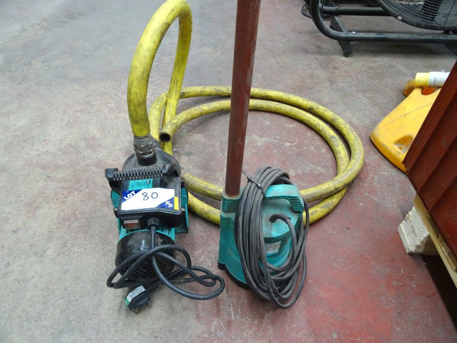 B&Q 240v submersible pump, B&Q jet pump, 800W