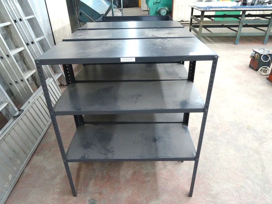 4x grey metal light duty storage racks, 900x1100x3...