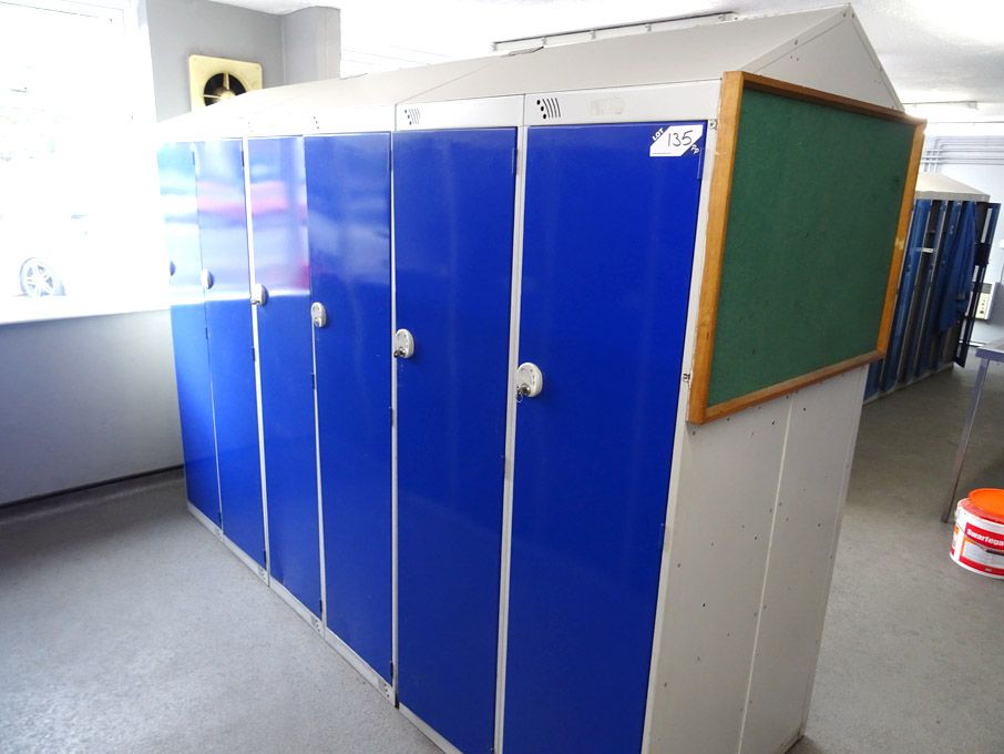 12x Link grey / blue metal lockers, 1650x400mm ID...