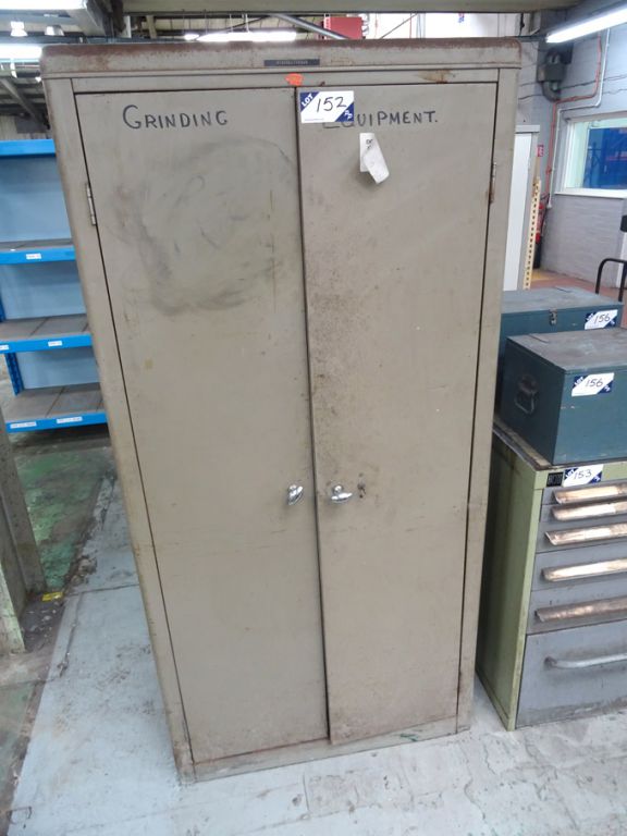 2 door storage cupboard with Qty various grinding...